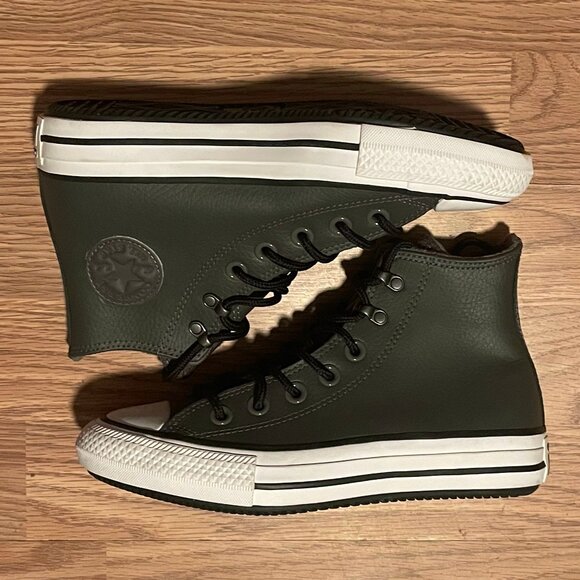 Converse All Stars High Top Grey Leather Like New - Picture 1 of 15